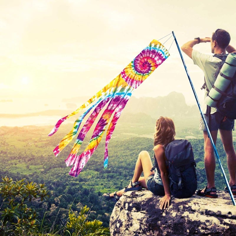 woobles Rainbow Windsock Wind Sculptures Rainbow Garden Colorful Hanging Decoration Wind Socks Outdoor For Flag Pole Caravan Camping Garden - Image 3